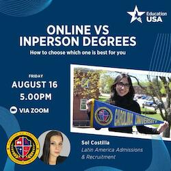 EducationUSA Webinar - Online vs In-Person Degrees